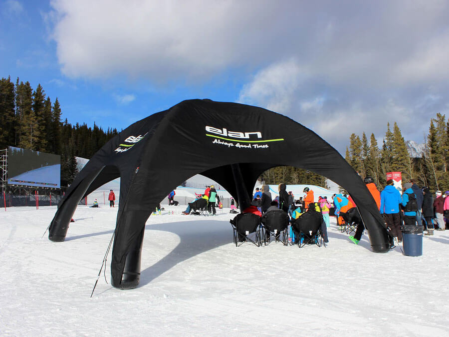 Tente gonflable publciitaire pour la marque de Ski ELAN